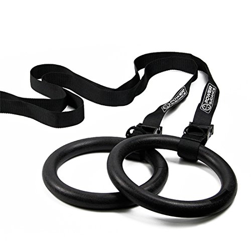 POWER GUIDANCE - Gymnastikringe Olympic Gym Ringe und Riemen für oberen Körper Stärke & Körpergewicht trainieren, Crossfit, Suspension Training - maximale Belastbarkeit: 600 LBS - lebenslange Garantie