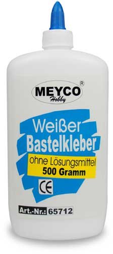 Weisser Bastelkleber 500 g, ohne Lösungsmittel, transparent auftrocknend