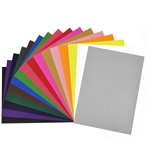 Newcomdigi Textilfolien Transferpapier Transferfolie Vinylfolien für farbige Textilien A4 210 x 297 mm 16 Blatt zufällige Farben