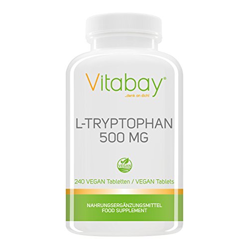 L-Tryptophan - 500 mg - 240 vegane Tabletten - LABORGEPRÜFT - natürlich fermentiert - hervorragende Bioverfügbarkeit - keinerlei Zusatzstoffe - Sorgfältig hergestellt in Deutschland