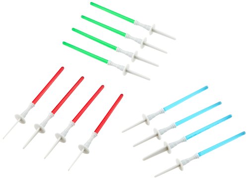 Decocino Star Wars Tortendeko Lichtschwert HOCHWERTIG von DEKOBACK |  Star Wars Deko für Kuchen, Muffins, Cupcakes etc.| 1er Pack (Set mit 12 Lichtschwertern) |  Star Wars Tortendeko kaufen