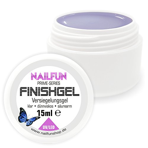 NAILFUN Prime Versiegelungsgel [15ml] UV & LED dünnviskose hochglänzend selbstglättend Finish-Gel