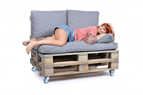 Unbekannt Matratzenkissen Palettenkissen Silber & Passende Rückenpolster Sowie Dekokissen Palette Auflage