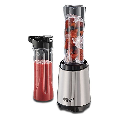 Russell Hobbs Mix & Go Steel 23470-56  Standmixer/Smoothie Maker (300 W, mit zwei Trinkflaschen) edelstahl
