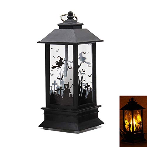 TJW Retero Halloween Deko LED Lampe Hängende Laterne Flamme Licht für Halloween Home Tischdekoration