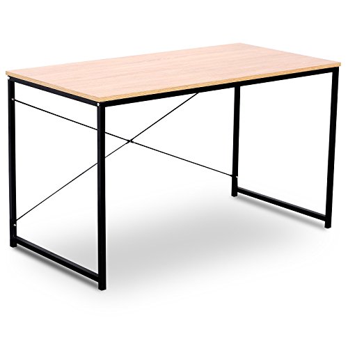 WOLTU TSB04hei Schreibtisch Computertisch Büromöbel PC Tisch Bürotisch Arbeitstisch aus Holz und Stahl, mit Ablage, ca.120x60x70 cm