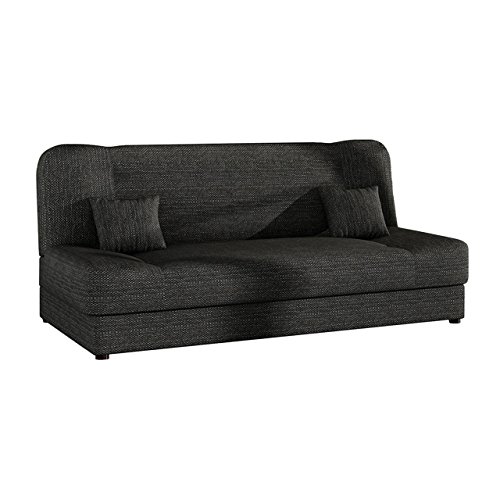 Schlafsofa Jonas, Sofa mit Bettkasten und Schlaffunktion, Bettsofa, Dauerschläfer-Sofa, Schlafcouch, Materialmix, Couch vom Hersteller, Wohnlandschaft (Lawa 06)