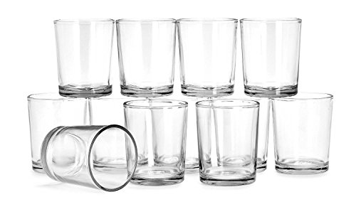 VBS 12er-Set Teelichthalter Glas klar ca. 6cm hoch 4,7cm Durchmesser Teelichter Teelichtglas Gläser zum Basteln Kerzen Windlichter Votivgläser