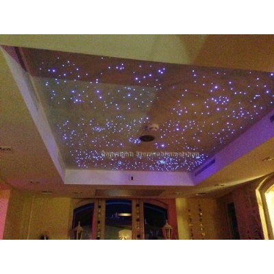 5 Watt Sternenhimmel LED Beleuchtung Corona Star Funk in Glasfaser Optik, 250 Lichtfasern Bausatz Einbau Set einbaufertig mit Kleber für Montage