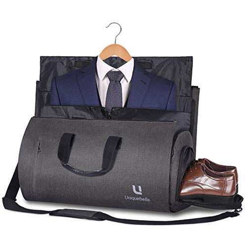 Uniquebella Anzugtasche, Kleidersack Reisetasche Anzugsack Umhängetasche für Herren,Flugzeug, Reisen, Bussiness,Fitness Anzug Garment Gym Bag, Sporttasche für Männer Schwarz