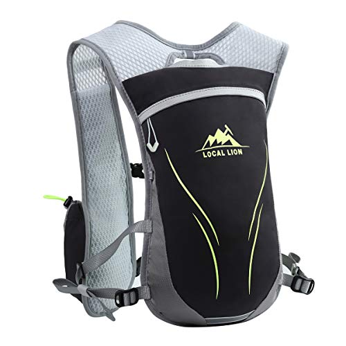 LOCAL LION Laufrucksack Trinkrucksack Fahrradrucksack Hydration Pack Ultraleicht 5.5L / 3L mit Trinksystem für Radsport Laufen Joggen Wandern Radfahren Camping Marathon (Schwarz+Gelb, 5.5L)