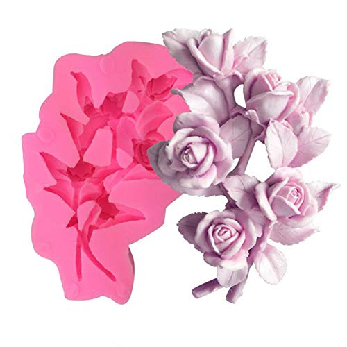 3D Rose Blume Cluster Flüssige Silikon Form Handarbeit Seife Kerze Ornamente Gips Epoxy Form Seife Herstellung Formen Gips Harz Ton Formen DIY Backgeschirr Kuchen Dekorieren Werkzeug Backform