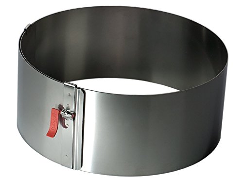 Lares Tortenring mit Klemmhebel Höhe 10 cm - hitzebeständig fixierbar extra hoch