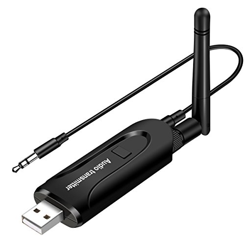 Bluetooth Transmitter, ELEGIANT wireless Bluetooth 4,0 Sender drahtlos Audio Adapter Audiogeräte Plug-and-Play AUX IN Funktion Stereo 3,5MM Audio kabel Externer Antenne für TV PC Notebook Lautsprecher Radio DVD Musik-Player MP3 MP4 iPod Kopfhörer