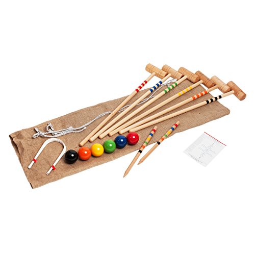 Krocket Crocket für 6 Spieler im Jutesack 3226