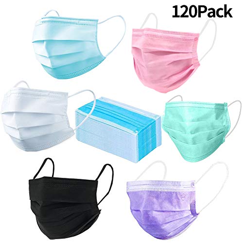 120 Stück BESTZY Mundschutz Maske Einwegmasken mit Chirurgische Staubfilter Ohrschleife Gegen Salon Nase Mund Grippe Virus Gesichtsmaske Atmungs Staubfilter Abdeckung Masken
