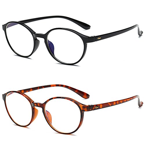 VEVESMUNDO Lesebrillen Damen Herren Spring Scharnier Augenoptik Flexibel Brille Lesehilfe Sehhilfe ArbeitsplatzbrilleVollrandbrille Schwarz Braun Schildpatt brille (2 Stücks Set(SCHWARZ+BRAUN), 2.5)