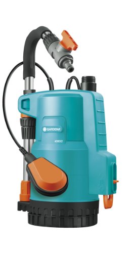 GARDENA Regenfasspumpe Classic 4000/2: Tauchpumpe mit Trockenlaufsicherung, bis zu 4000 l/h Fördermenge, stromsparend, kurze Ansaugzeiten, integrierter Filter, 2-stufiges Pumplaufwerk (1740-20)