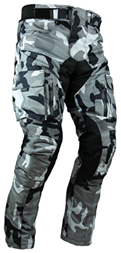 HEYBERRY Sportliche Motorrad Hose Motorradhose Camouflage Weiß Gr. M