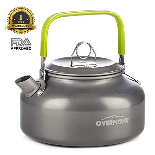Overmont Tragbar Aluminium Camping Wasserkocher Kessel Teekanne Kaffeekanne FDA genehmigt für Outdoor Picknick Wandern