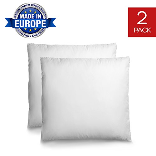 Set mit 2 Kopfkissen Anpassbar (80 x 80 cm) mit Gratis Nachfüllbeutel von Dreamzie – Für Alle Schlafpositionen (Rücken, Seite, Bauch) mit Reißverschluss - OEKO TEX Std 100 - 3 Jahre Garantie