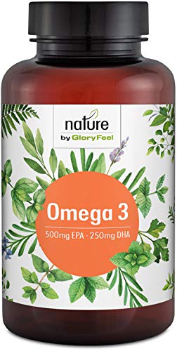 Omega 3 Fischöl-Kapseln Hochdosiert - 1000mg reines Fischöl pro Softgel-Kapsel mit 50% EPA und 25% DHA - Premium Omega 3-Fettsäuren aus Anchovis - Laborgeprüfte Herstellung in Deutschland