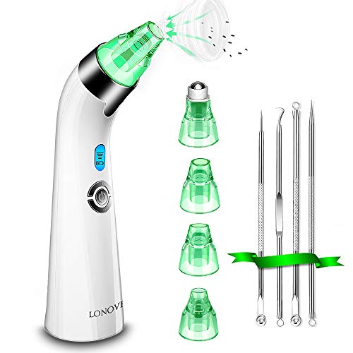 Mitesserentferner Mitesser Sauger Porenreiniger Porensauger - Verbesserte Mitesser Entfernen Blackhead Remover 4 Austauschbare Schönheit Köpfe Mitesser Vakuum Pickelentferner mit komedonenquetscher