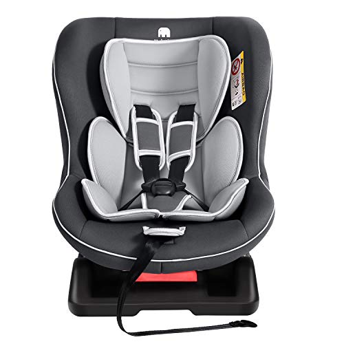 Meinkind Autositz Kindersitz Kinderautositz, Universal, Gruppe 0+, 1(0-18kg)(0-4 Jahre Alt) mit 2 Kopfstützen und gepolstertem Sitz, 3 Liegepostition einstellbar - (Grau)