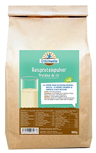Erdschwalbe Reisprotein / Vegan und glutenfreies Eiweißpulver / 1 Kg