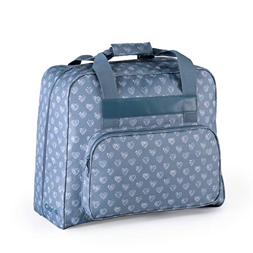 CLARIE Nähmaschinentasche (Blaue Herzen)