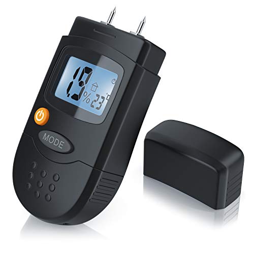 Brandson - Feuchtigkeitsmessgerät für Holz und Baustoffe | Holzfeuchtemessgerät | Feuchtigkeits-Detektor | Brenn-, Kant- und Kaminholz + unbehandeltes Holz sowie Baustoffe (Beton Ziegel Estrich uvm.)