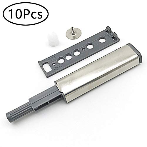 Türdämpfer, 10 Stück Möbeltürdämpfer Edelstahl Touch Latch Schließen Damper Buffer für Schranktüren Case Drawer Scharnier Push to Open System mit magnetischer Zuhaltung Türschnapper