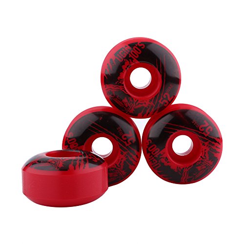 Alomejor 4 Stücke/Set Skateboard Räder Outdoor Classic 52mm x 30mm PU Cruiser Longboard Skateboard Ersatzradsatz(Rot)