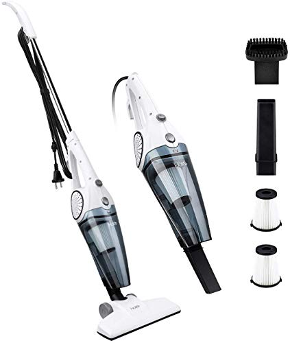 Holife 【New Version Staubsauger Beutellos, 【Energieklasse A】 2in1 Stiel-Staubsauger & Handstaubsauger mit 5m Kabel ohne Beutel (12KPa Saugkraft,0,8L Staubbehälter,Hepa Filter), Bodenstaubsauger
