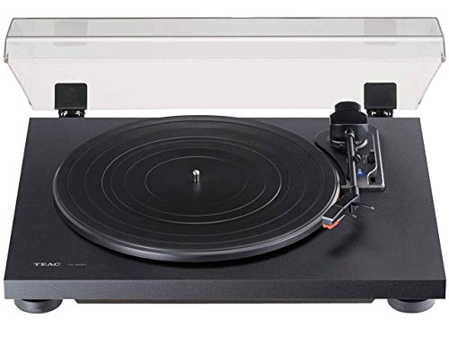 Teac TN-180BT(B) Hifi Plattenspieler mit Bluetooth Sender für Lautsprecher und Kopfhörer (Riemenantrieb, 33/45/78 U/min, integrierter Phono-Vorverstärker, High-Density MDF-Gehäuse), Schwarz