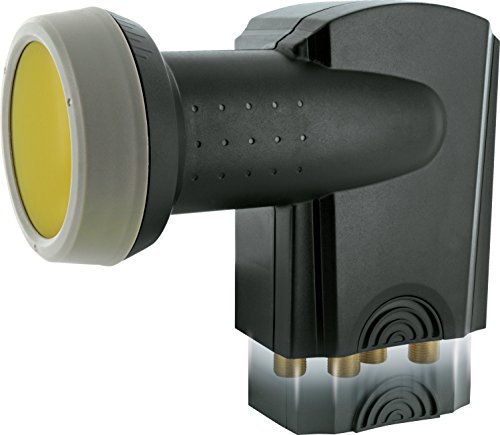 SCHWAIGER -371- Quad LNB mit Sun Protect, 4-fach, digital ,4 Teilnehmer, extrem hitzebeständige LNB Kappe, Einsatz mit Satellitenschüssel, multifeed-tauglich mit Wetterschutz und vergoldeten Kontakten