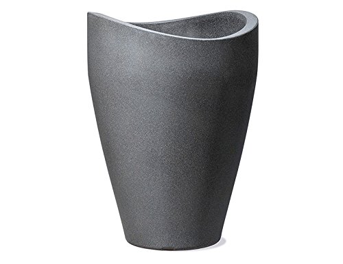 Scheurich Wave Globe High Pflanzgefäß Schwarz-Granit Ø 39 cm, Höhe 54 cm