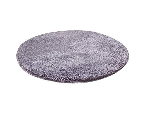 Shaoyao Badematte | kuscheliger Hochflor | Rutschfester Badvorleger In 9 Größen Silber-Grau 120 * 120CM