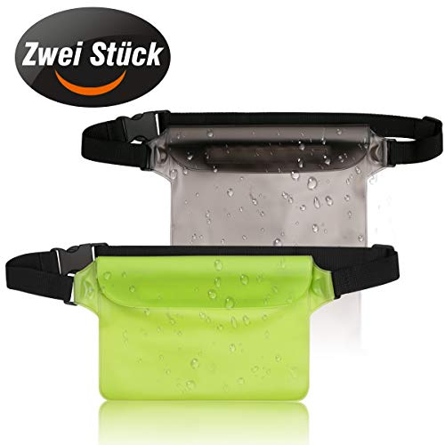 Kupbox 2 Stück Wasserdichte Tasche mit Verstellbarem Gurt Wasserdichte Beutel,100% Wasserdichte Handytasche Handyhülle Schutzhülle für Wassersport/Strand/Schwimmen/Bootsfahrten/Skifahren usw.