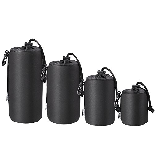 MVPOWER Objektivtasche Neopren Objektivbeutel, 5mm Dicke, 4 Größen Multi Pack, Wasserabweisend und Stoßdämpfend, Perfekte Schutztasche für Sony Canon Nikon Panasonic Pentax Olympus Tamron Objektive