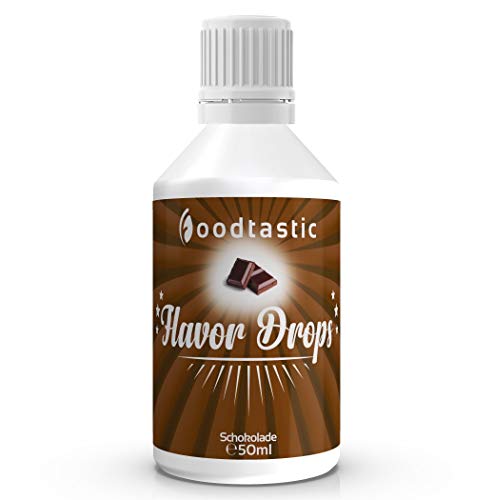 Foodtastic Flavor Drops Schokolade 50ml | Flavdrops Aroma Tropfen | kalorienfrei Süßen I ohne Zucker | Lebensmittelaroma Flavour Drops Flave Drops Geschmackstropfen