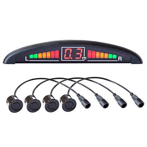 VSG  VSG Premium Einparkhilfe mit Farb-Display und eingebauten Pieper inklusiv 4 Sensoren in schwarz für hinten