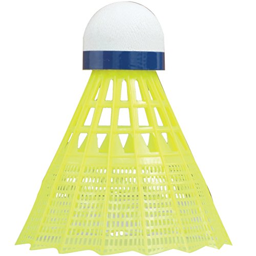 Talbot-Torro Tech 450 Badmintonbälle - 6er Dose, Verschiedene Farben/Geschwindigkeiten wählbar (weiß/Gelb, Geschwindigkeiten: langsam, Mittel, Schnell), Premium-Nylonfederball für Indoor & Outdoor