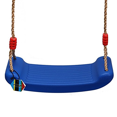 Pellor Outdoor Spiel Kinder Beste Geburtstagsgeschenk Blasgeformten Kunststoff Einstellbar Seillänge Schwingen Swing Sitz (Blau ohne Karabiner)
