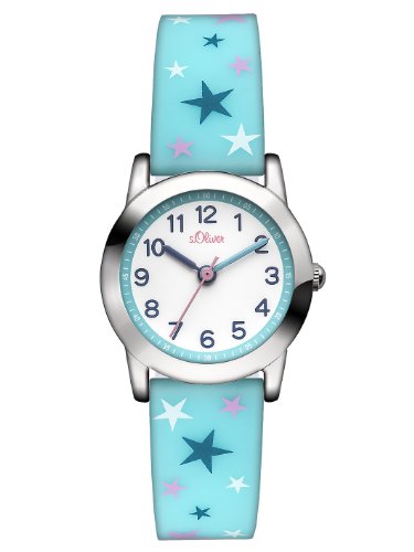 s.Oliver Mädchen-Armbanduhr Analog Quarz Silikon SO-2896-PQ