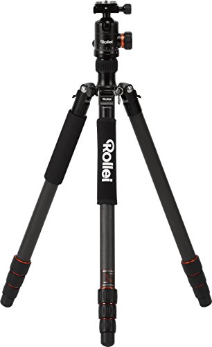 Rollei C6i Carbon - kompaktes, leichtes, Allround-Fotostativ aus Carbon, 3in1-Stativ, verwendbar als Dreibeinstativ, Makrostativ und Monopod, Arca Swiss kompatibel, inkl. Kugelkopf, Spikes und Stativtasche - Schwarz
