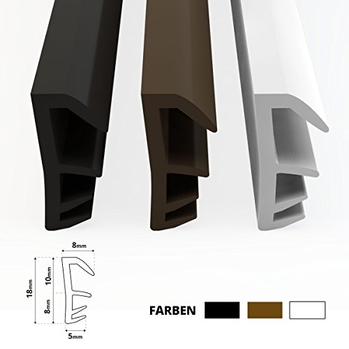 STEIGNER Flügelfalzdichtung Fensterdichtung Nutbreite 5mm aus TPE, 50m, Schwarz, SFD14