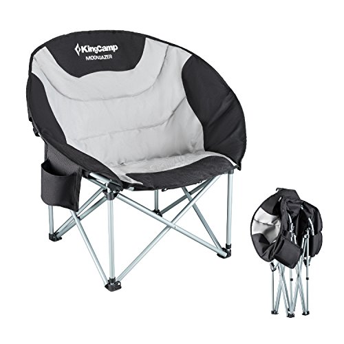 KingCamp Moon Chair Campingstuhl bis 150 kg belastbar mit Kühltasche