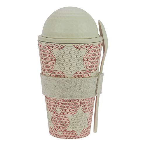 ebos Müsli-to-Go Becher aus Bambus | Müslibecher, Müslischale, Joghurtbecher | Verschiedene Designs