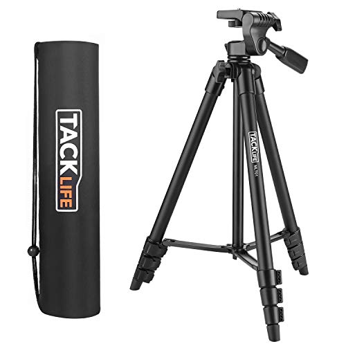 Kamera Stativ Tacklife MLT01 136cm Aluminium Kreuzlinienlaser Stativ Flexibel Klein Leichtes Dreibein Stativ mit 3 Wege Schwenkkopf Schnellspannplatte inkl. Tasche